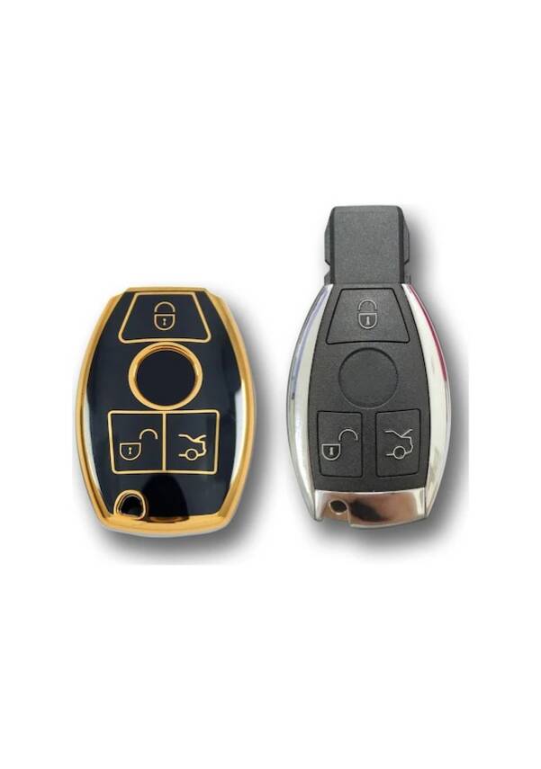 Mercedes Benz Luxury Black Gold Nano Key Cover For B-Type (2001–2016) - 4
