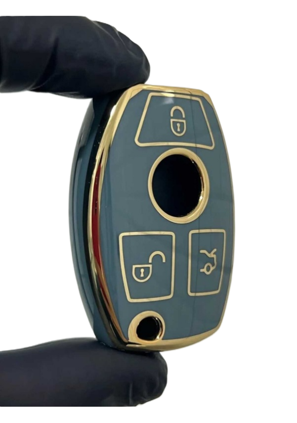 Mercedes Benz Luxury Gray Gold Nano Key Cover For B-Type (2001–2016) - 1