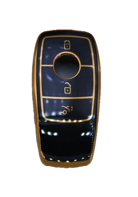 Mercedes Luxury FBS4 Nano Key Cover, Black-Gold, Premium Smart Remote Case and Protective Key Holder - 2