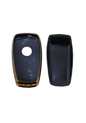 Mercedes Luxury FBS4 Nano Key Cover, Black-Gold, Premium Smart Remote Case and Protective Key Holder - 3
