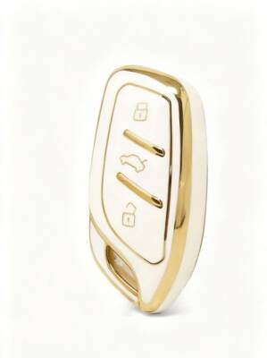 MG Luxury White Gold Nano Key Cover For HS, GT, ZS, EV, ZX, MG5, MG6, Roewe RX3, RX5, i5, eRX5, i6 - MG