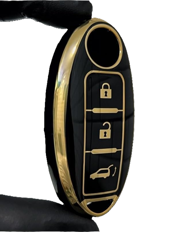 Nissan Luxury Smart Key Cover, Black-Gold, Premium Protective Case – Compatible with Micra, Juke, Qashqai, Note, Navara, Pulsar, and X-Trail Models - 2