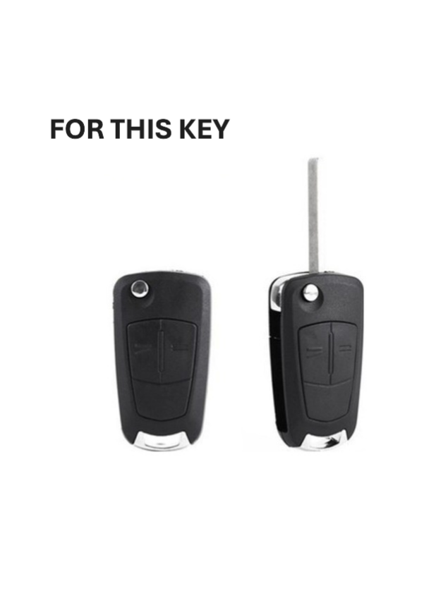 Opel Key Cover, Black Silicone Protective Case, Compatible with Corsa D and Astra H Models - 3