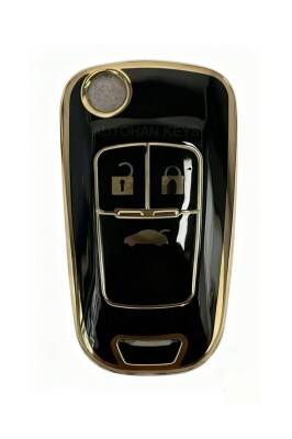 Opel Nano Key Cover Black Gold Compatible with Astra J, Insignia, Corsa D, Vectra C, Mokka, and Adam models - Opel