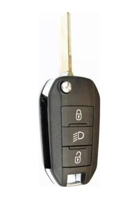 Peugeot Black Silicone Key Cover, 3-Button, Durable Protective Case – Compatible with 208, 308, 301, 3008, and 5008 Models - 3