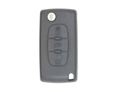 Peugeot Citroen 3 Buttons Flip Remote Case Key Shell No Battery Holder VA2 - Headlight Button - Citroen, Peugeot