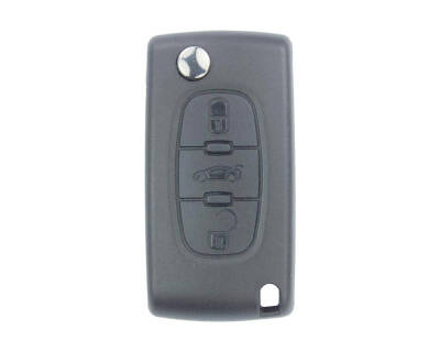 Peugeot Flip 3 Buttons Remote Case Key Shell - No Battery Holder - Peugeot