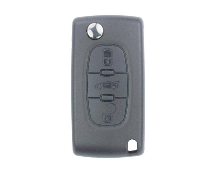 Peugeot Flip 3 Buttons Remote Case Key Shell - No Battery Holder - 1