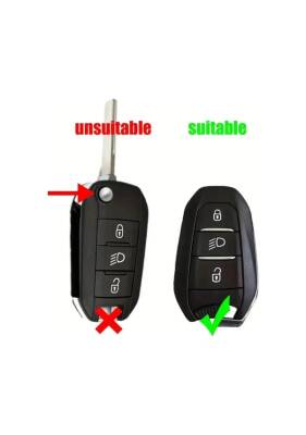  Peugeot Luxury Black-Gold Nano Key Cover Compatible with 208, 308, 508, 2008, 3008, 5008 & Rifter — Premium Model with Headlight Button - 2