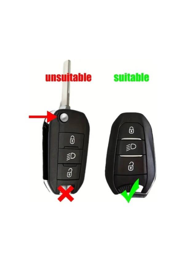  Peugeot Luxury Black-Gold Nano Key Cover Compatible with 208, 308, 508, 2008, 3008, 5008 & Rifter — Premium Model with Headlight Button - 2