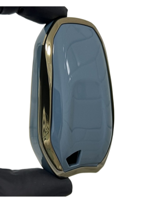 Peugeot Luxury Nano Key Cover, Gray-Gold Color, Keyless Design, Compatible with 208, 308, 508, 2008, 3008, 5008, Rifter - 3