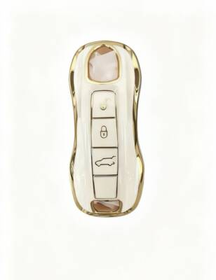 Porsche White Gold Premium Quality Key Remote Case Compatible with 2018 and Later Models - Porsche