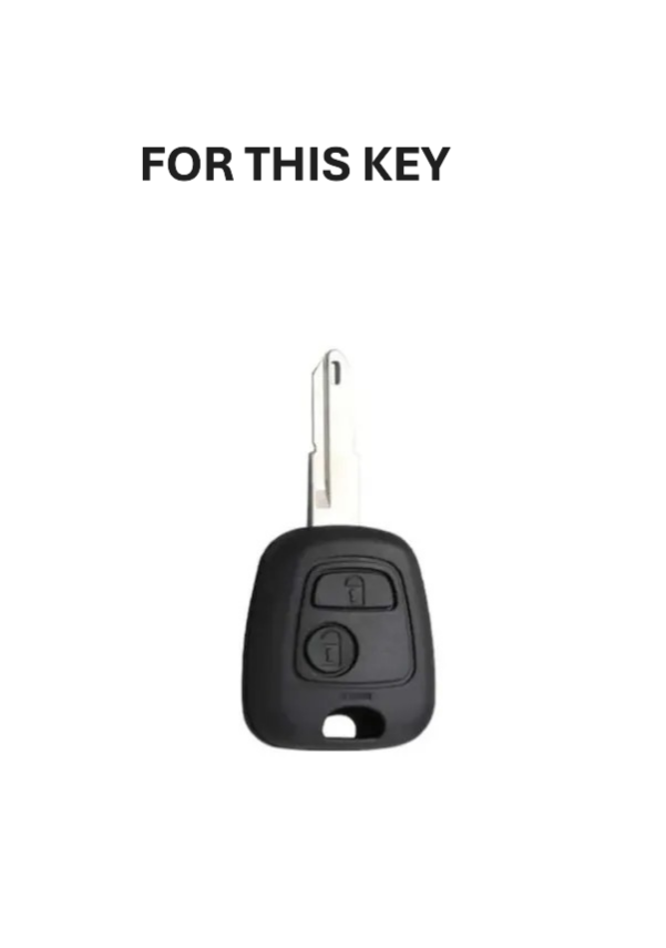 Premium Nano Key Cover, White-Silver Design, Compatible with Peugeot 106, 107, 206, 207, 306, 307, 406, 407 and Citroen C1, C4 — Luxury Car Key Protector - 3