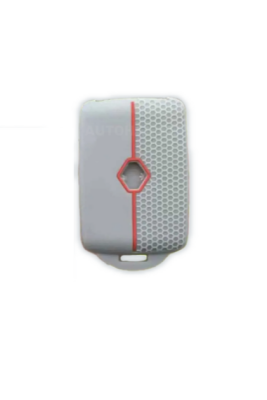Ren Luxury Key Cover, Honeycomb Design, Gray Red, Compatible with Clio 5, Megane 4, Captur, Koleos, Kadjar Models - 2