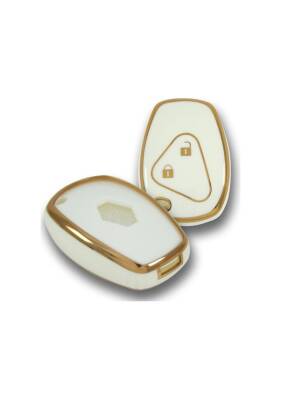 Ren Luxury White Gold Nano Protective 2 Button Key Case Compatible with Clio 3 and Dac Duster Models - 2