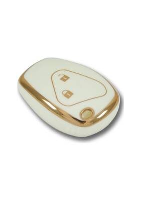 Ren Luxury White Gold Nano Protective 2 Button Key Case Compatible with Clio 3 and Dac Duster Models - 3