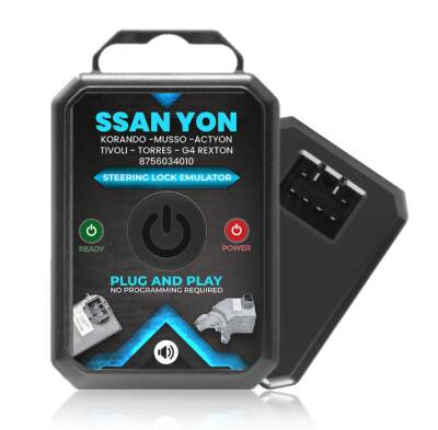 SsangYong Korando / Musso / Actyon / Tivoli / Torres / G4 Rexton Steering Lock Emulator – Plug & Play ELV/ESL Simulator with Lock Sound | MK3 MK20100 | 8756034010 Compatible - Ssangyong