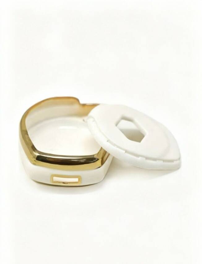 Suzuki Key Cover, White-Gold, 2 Button, Nano Protective Coating, Compatible with Alto, Swift, Baleno, SX4, Grand Vitara, Jimny - 3