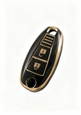 Suzuki Luxury Black Gold Nano 2 Button Key Case Compatible with Vitara, SX4, Swift, Ignis and Baleno Models - Suzuki