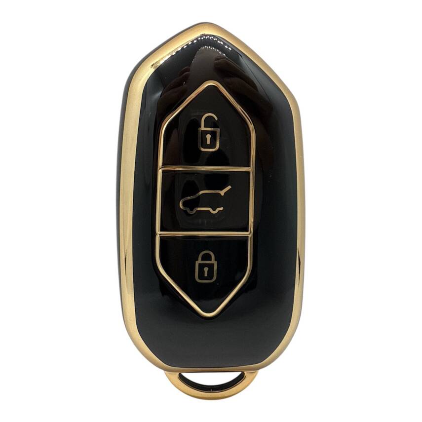 Togg Smart Key Cover 3 Buttons Nano Protection Black Gold Compatible with T10X - 1