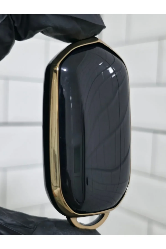 Togg Smart Key Cover 3 Buttons Nano Protection Black Gold Compatible with T10X - 5