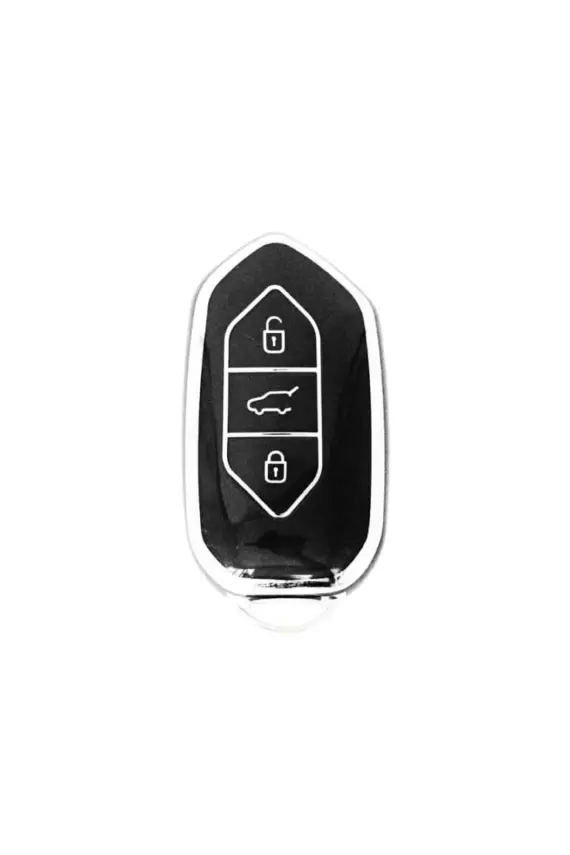 Togg Smart Key Cover 3 Buttons Nano Protection Black Silver Compatible with T10X - 1