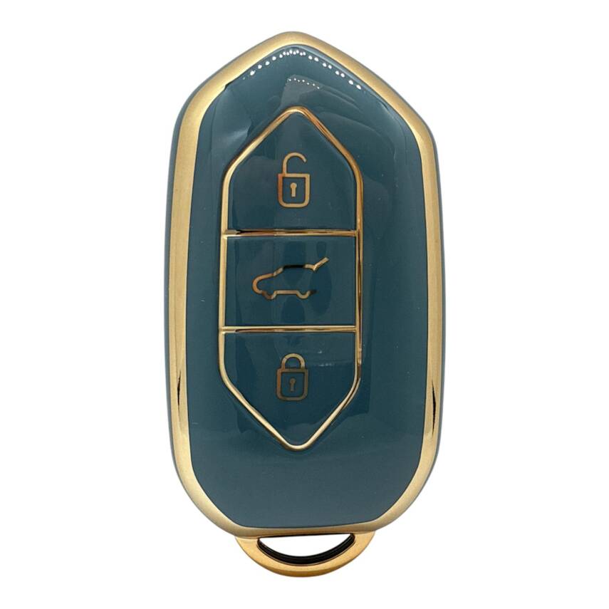 Togg Smart Key Cover 3 Buttons Nano Protection Gray Gold Compatible with T10X - 1