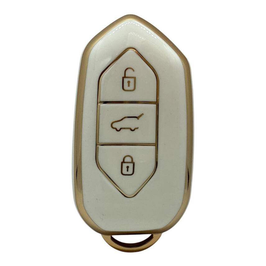 Togg Smart Key Cover 3 Buttons Nano Protection White Gold Compatible with T10X - 1