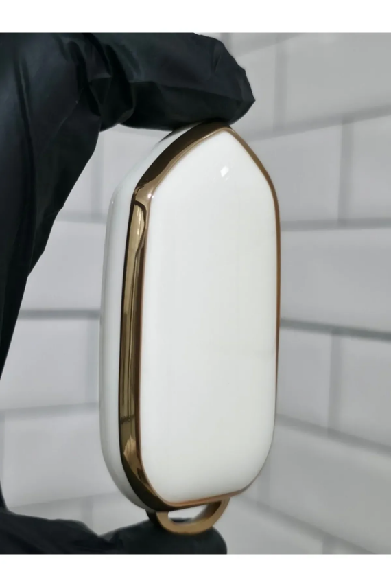 Togg Smart Key Cover 3 Buttons Nano Protection White Gold Compatible with T10X - 3