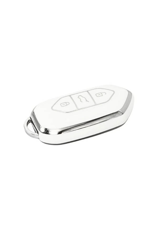 Togg Smart Key Cover 3 Buttons Nano Protection White Silver Compatible with T10X - 2