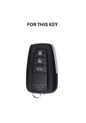 Toyota Luxury Nano Key Cover, White-Gold, 3 Button, Compatible with C-HR, Corolla, RAV4, Land Cruiser, Keyless Design - 2