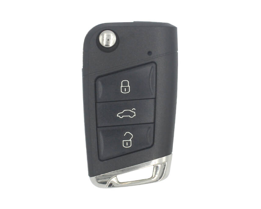 Volkswagen Flip 3 Buttons Remote Case Key Shell HU66 - 1
