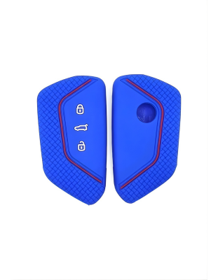 Volkswagen Luxury Blue Honeycomb Key Cover, Compatible with Golf 8 (2021+), Caddy (2021+), Tiguan (2024), and Cupra Leon — Premium Car Key Protector - Volkswagen