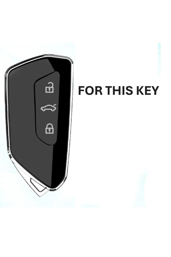 Volkswagen Luxury Smart Key Cover, Black-Gold, Nano Coated, Premium Quality, Compatible with Golf 8 - 2