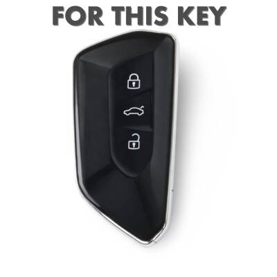 Volkswagen Premium Silicone Key Cover Gray Compatible with Golf 8, Leon - 2