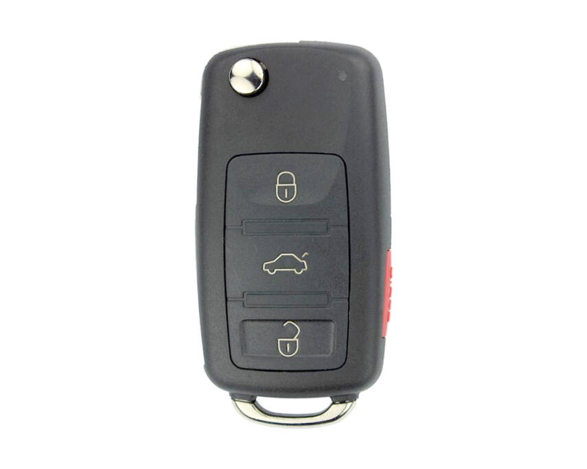 Volkswagen Touareg Flip 4 Buttons Remote Case Key Shell - 1
