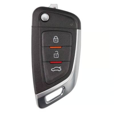 Xhorse VVDI Wired Flip Remote Key – BMW Style – 3 Buttons – Chip Holder Version – XKKF05EN (2nd Generation) - 